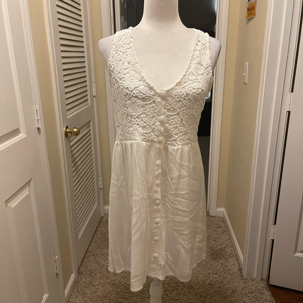 Xhilaration white button up dress. Size M